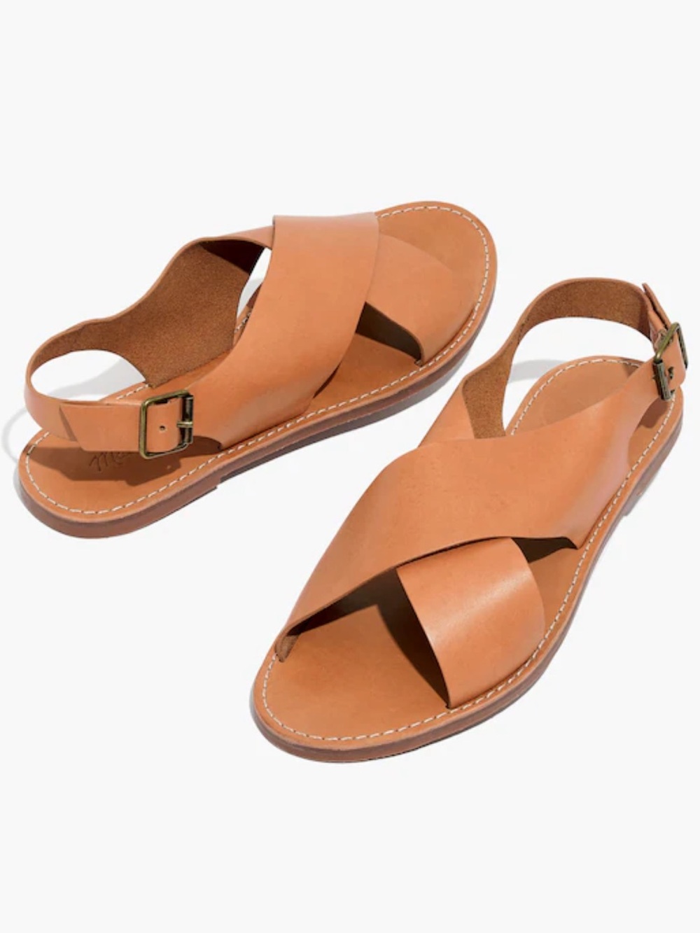 Madewell The Boardwalk Crossover Sandal in Desert Camel size 9.5